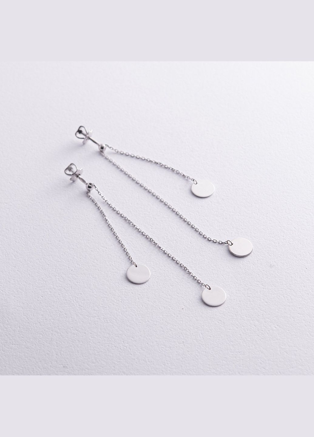 Срібні сережки Монетки на ланцюжку 902-01112 Oniks (271693867)