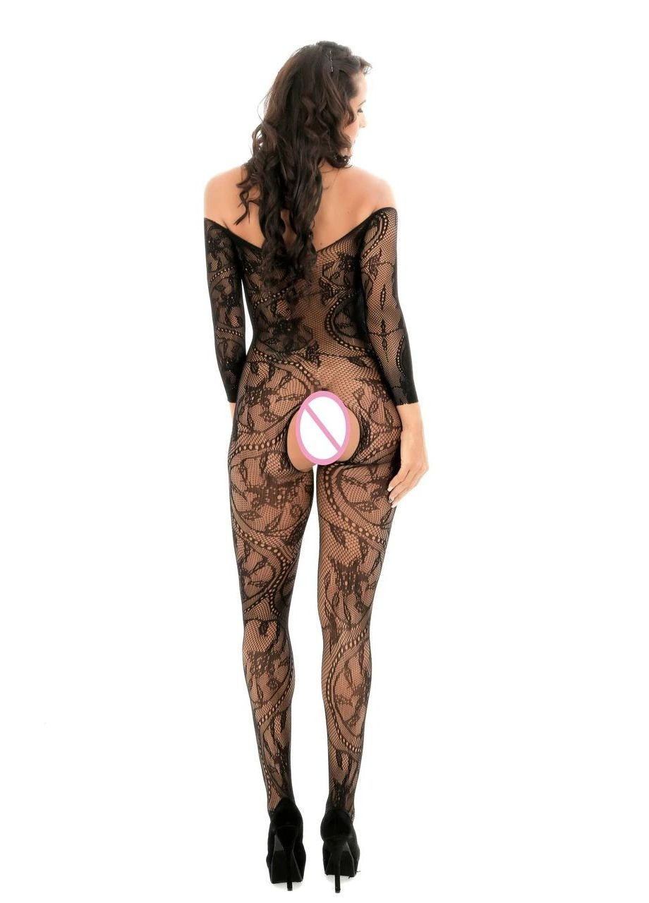 Эротический прозрачный БодиСтокинг - Черный - S/M/L - Эротическое белье No Brand (367624453)