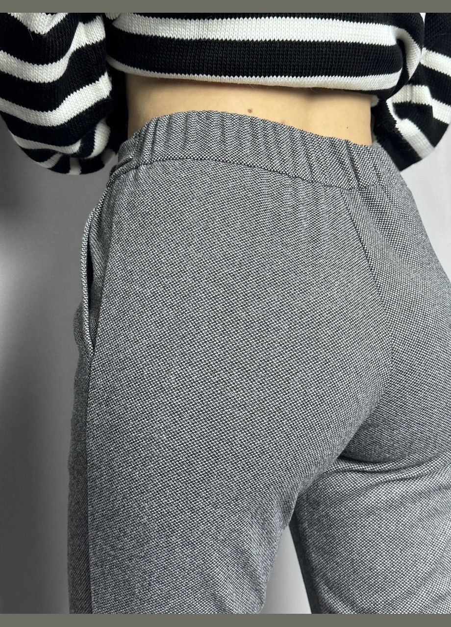 Женские тёплые твидовые брюки чёрного цвета MKJL1090110-1 Modna KAZKA (277159980)