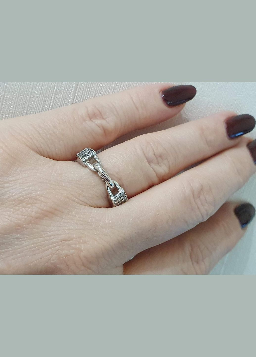 Срібне кільце Замочок з керамікою і фіанітами. С1157Б Aurora (315832222)