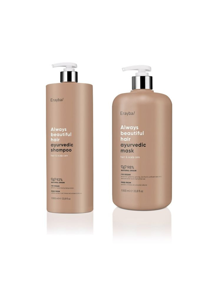 Набір для волосся ABH Ayurvedic (Маска 1000 мл + Шампунь 1000 мл) Erayba (337989337)