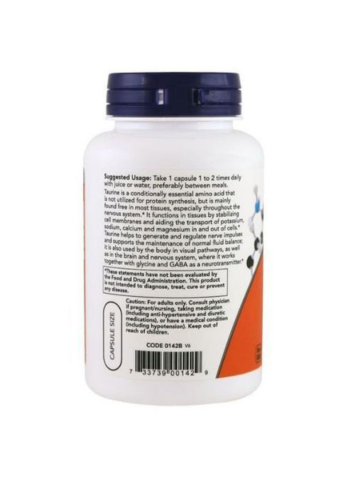 Taurine, Double Strength 1000 mg 100 Veg Caps NF0142 Now Foods (362419106)