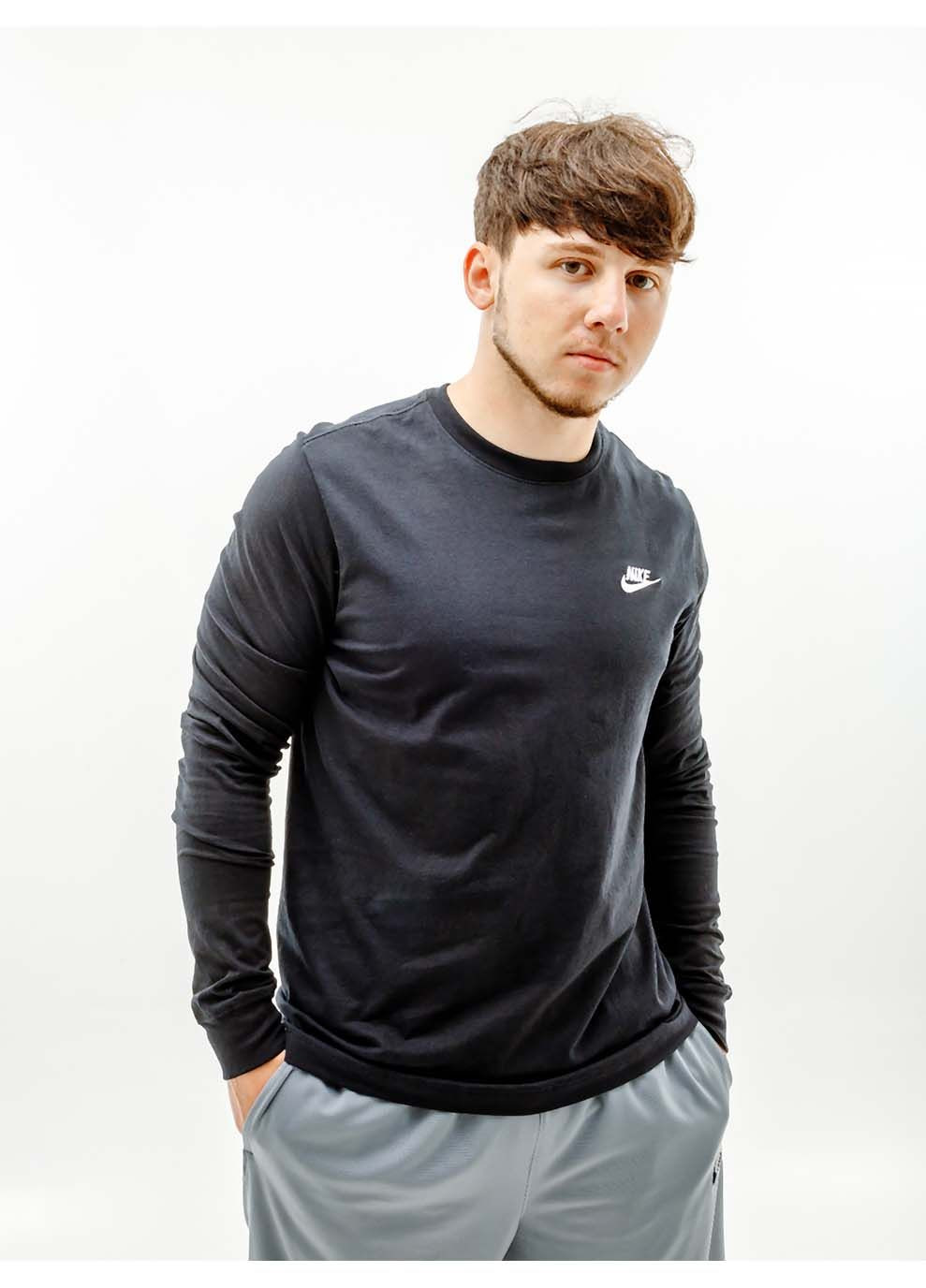 Черный демисезонный лонгслив Nike