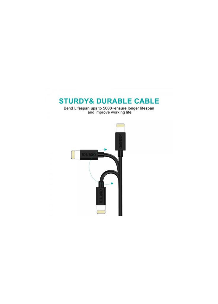 Дата кабеля (m448291) CHOETECH USB 2.0 AM to Lightning 1.8m 2.1A MFI Black (367069531)