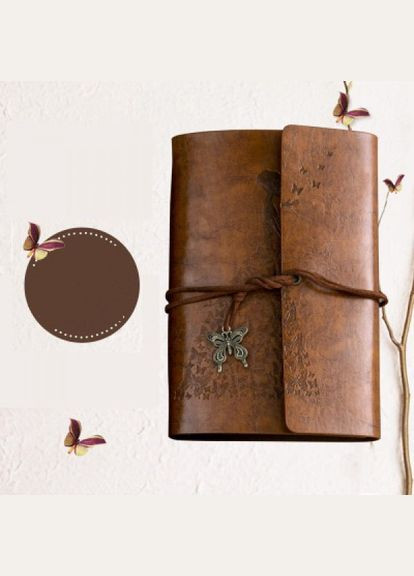 Вінтажний блокнот Butterflies. Коричневий No Brand (335029628)