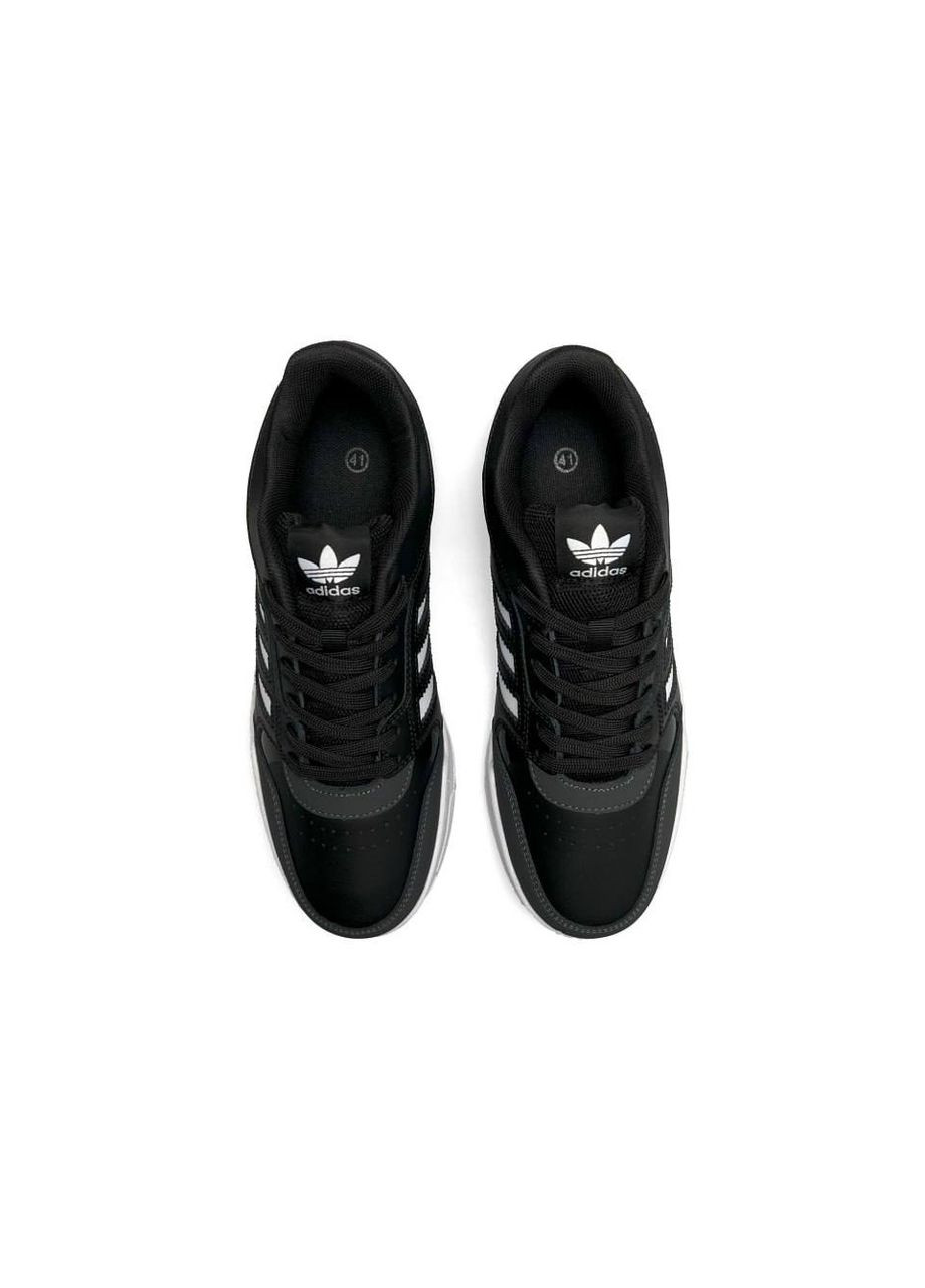 Черные демисезонные кроссовки мужские, вьетнам adidas Originals Drop Step Black Gray White