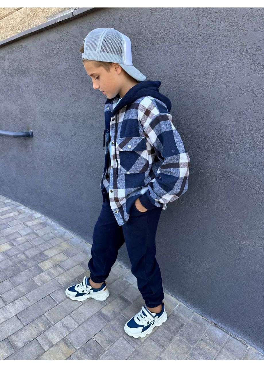 Синій демісезонний крутезний теплий костюм хлопчик No Brand