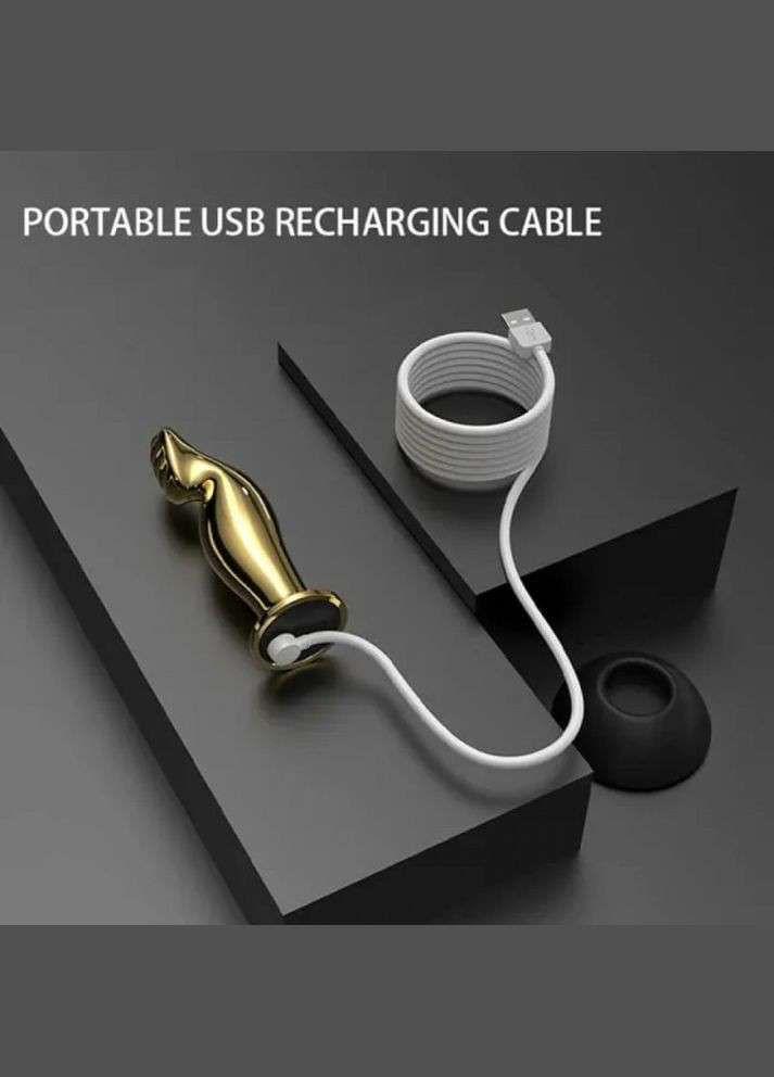 Массажер простаты металлический золото с вибрацией Lockink No Brand (303890092)