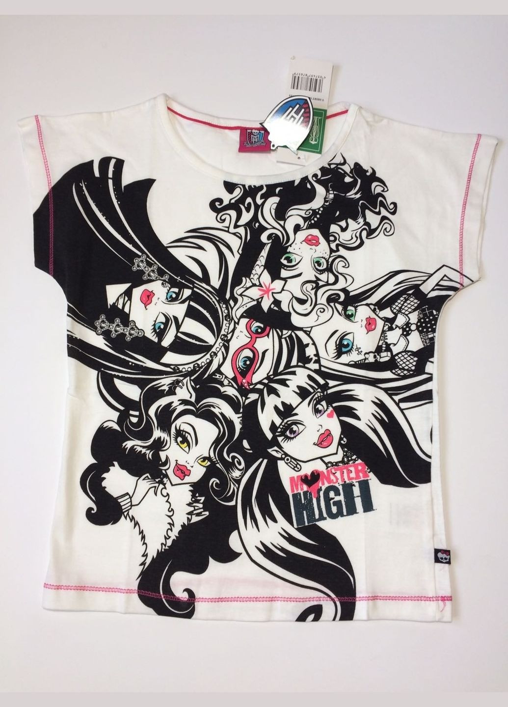 Молочная летняя футболка Monster High
