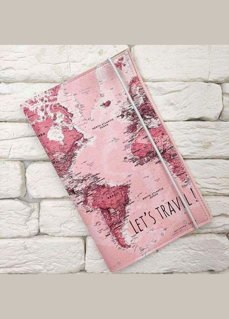 Тревел-кейс Карта (рожевий) екошкіра No Brand (299387945)