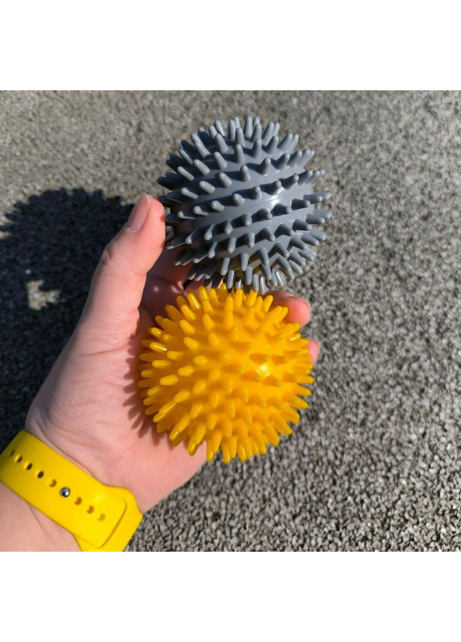 М'яч масажний d 8 см напівжорсткий ненадувний жовтий A-J8 SNS (361033991)