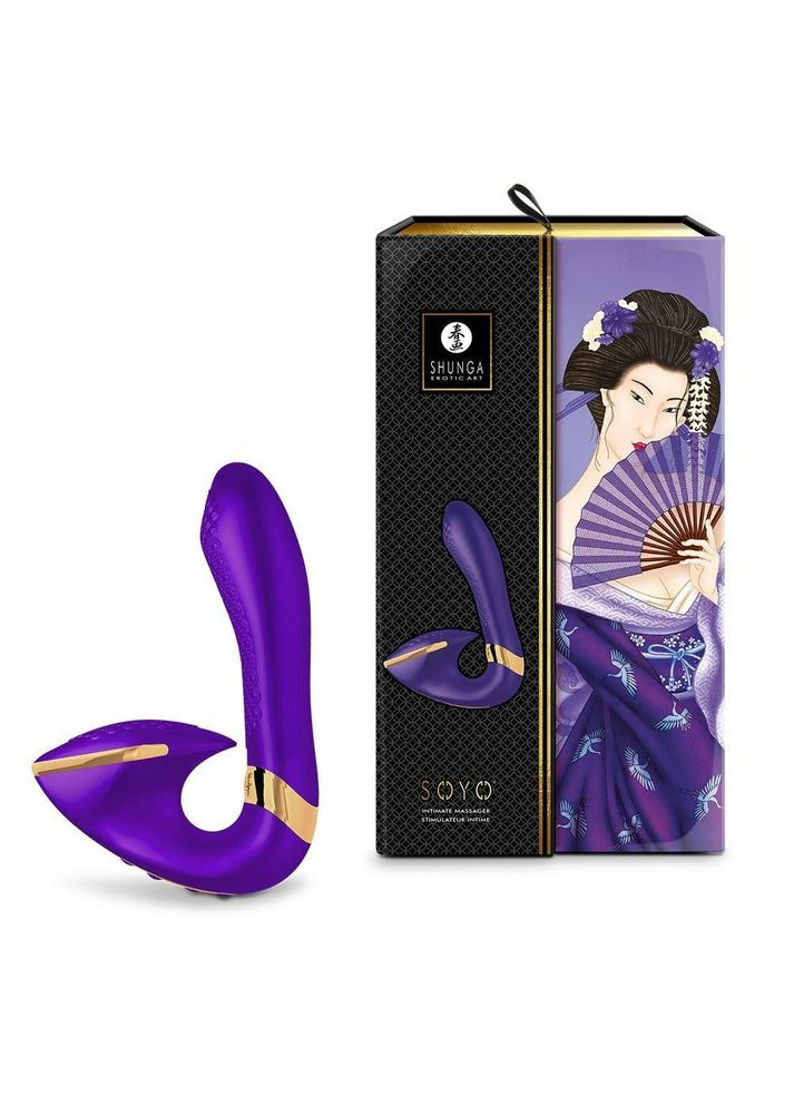 Вібратор кролик із стимуляцією точки G, рельєфний, нереалістичний, фіолетовий, 17 х 3.7 см Shunga (297134781)