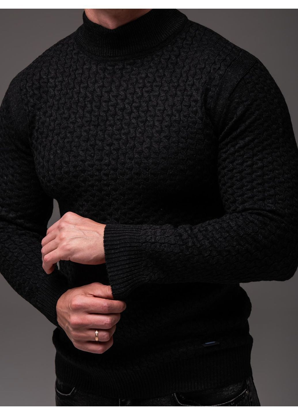 Чорний демісезонний светр чоловічий джемпер No Brand