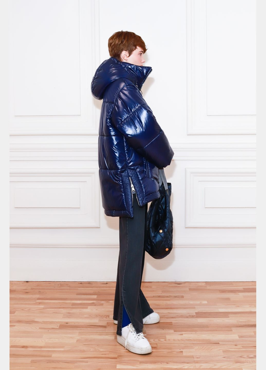 Синя зимня зимова темно-синя куртка з капюшоном конкор Dolcedonna