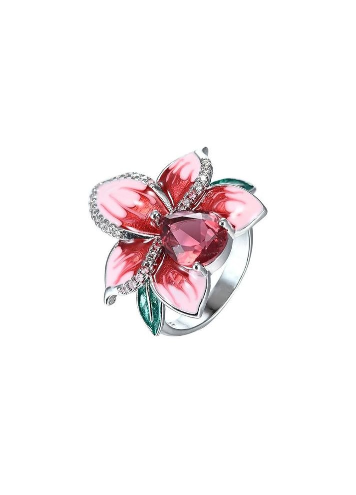 Элегантное женское кольцо розовые персиковые цветы размер 19 Fashion Jewelry (285110600)