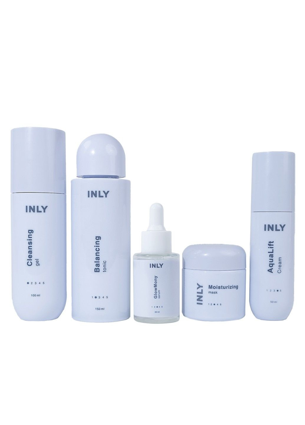 Набір Bloom Комплексна система догляду з п'яти продуктів для сяючої та пружної шкіри INLY (361971117)