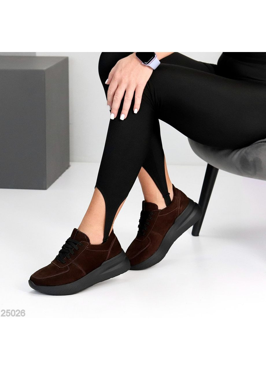 Замшевые кроссовки Helen тёмно-коричневые (351419577)