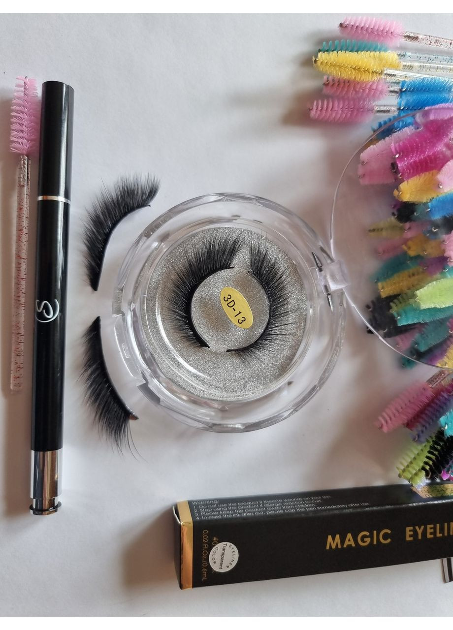 Набор 1 пара многоразовых ресниц "Лисичка, Кошачий глаз" + маркер для надевания Magnetic Lashes (366668572)