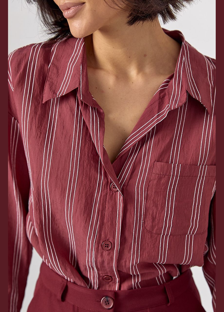 Жіноча сорочка у смужку з рукавами три чверті Lurex (319311916)