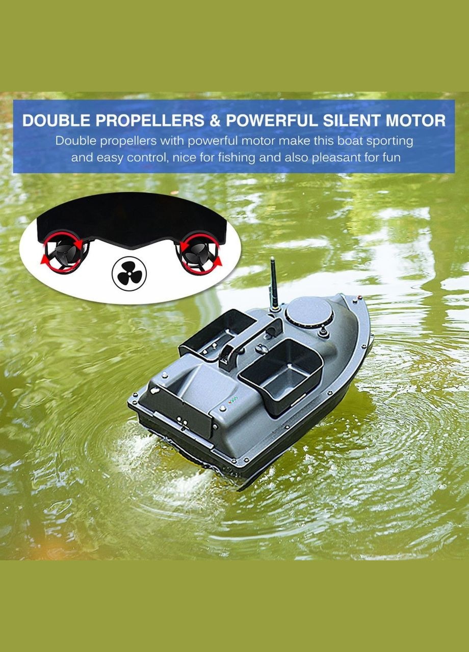 Кораблик для прикормки три отсека GPS автопилот 16 точек памяти 12000 мАч (V18 Black) Fishgang (341317058)