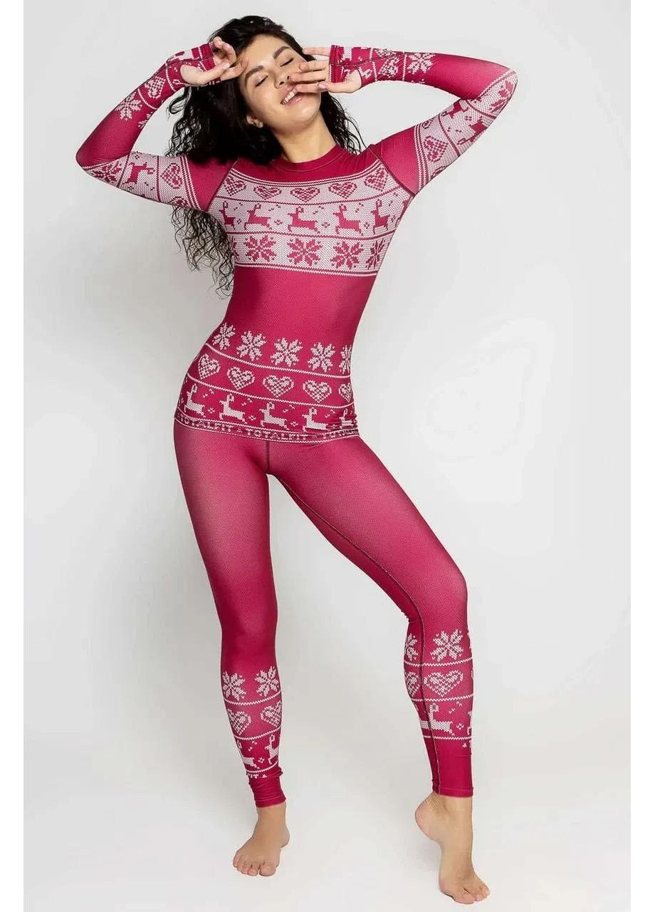 Термокомплект для женщин SNOWJET с двухсторонним микроначесом и дизайнерским принтом (-16°C) TOTALFIT (361116368)