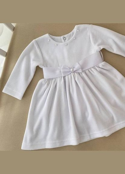 Белое платье, ст. 27076738, белая/велюр, 68 см, 6 мес. BetiS (364969147)