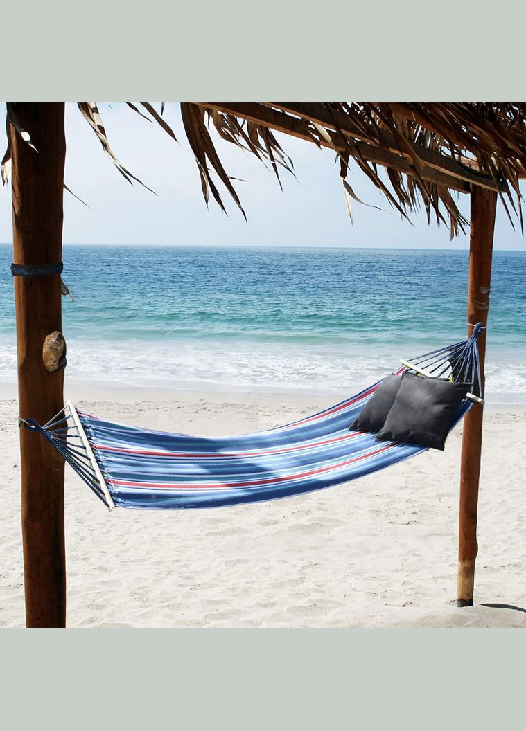 Гамак гавайский Garden тканевый с планкой синий с красным Jumi (301865558)