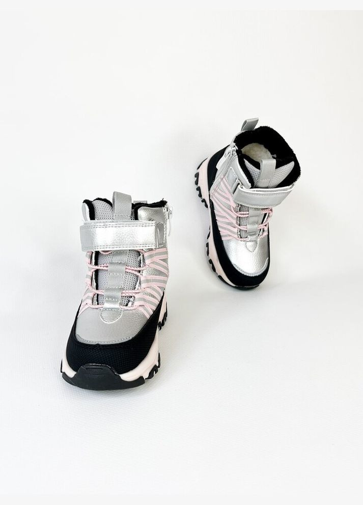 Серебряные зимние ботинки 26 г 16,8 см серебряный артикул з145 Clibee