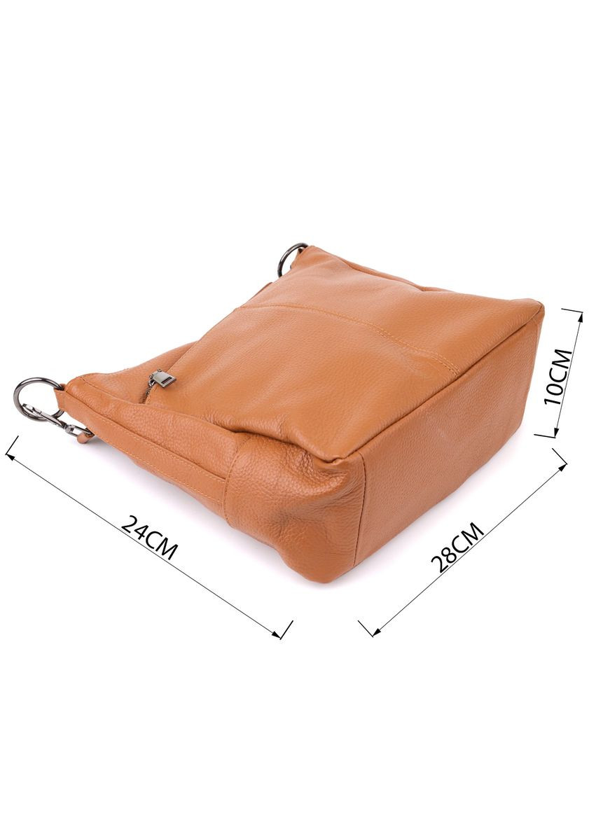 Женская сумка на два отделения из натуральной кожи 23012 Коричневый Vintage (359401631)