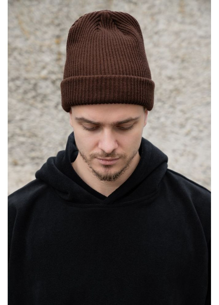 Подовжена трикотажна шапка Біні Докер Dominic Brown Without (363044262)
