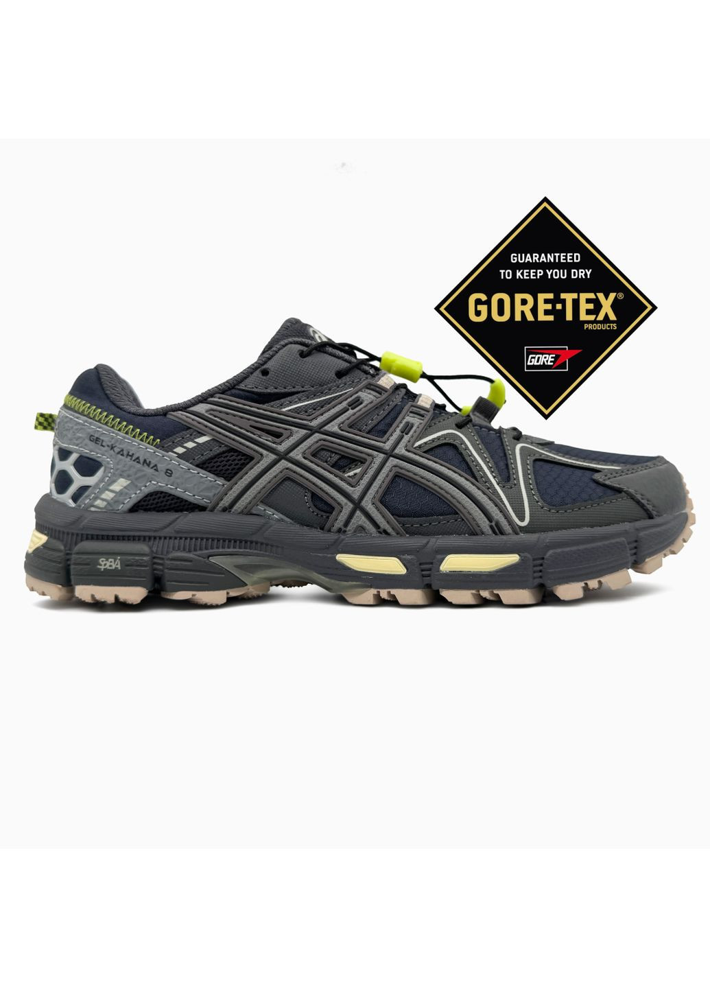 КРОСІВКИ ЖІНОЧІ ASICS GEL-KAHANA 8 BLACK / GREY / GREEN GORE-TEX АСІКС ГЕЛЬ КАХАНО No Brand сірі демісезони (367178055)