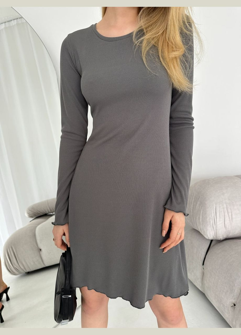 Серое женское платье мини цвет серый р.42/44 453543 New Trend