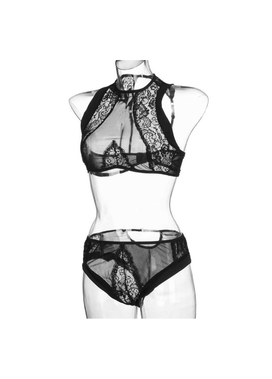 Черный женский комплект белья большого размера No Brand