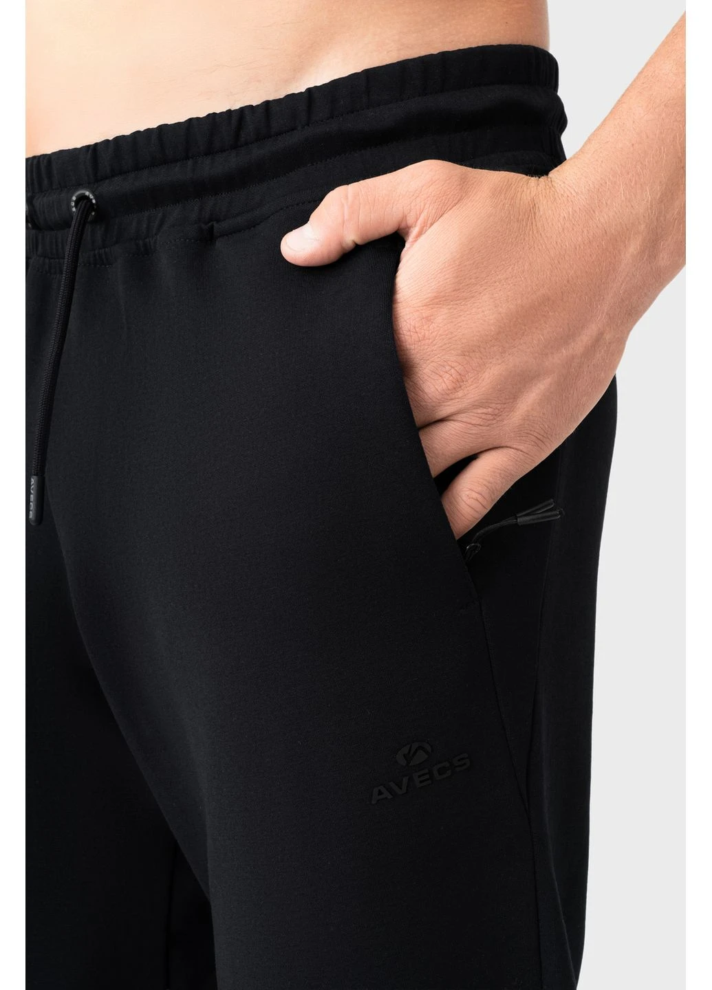 Штани чорні з трикотажу Double Face 50588/1 2XL Avecs (380931329)
