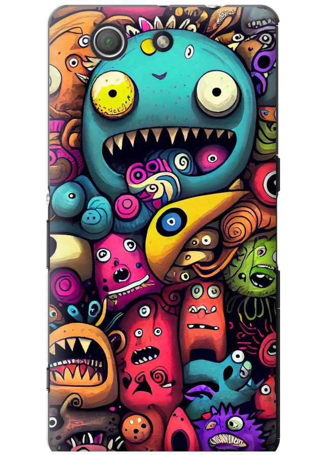Силіконовий чохол 'Смішні монстри' для Endorphone Sony Xperia Z3 Compact D5803 (302393236)