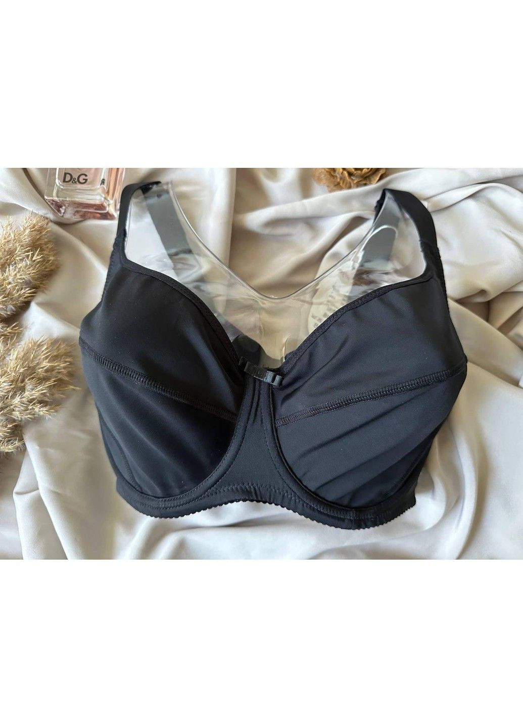Чорний чорний бюстгальтер великого розміру без поролону на чашку g ORIETTA AVEC