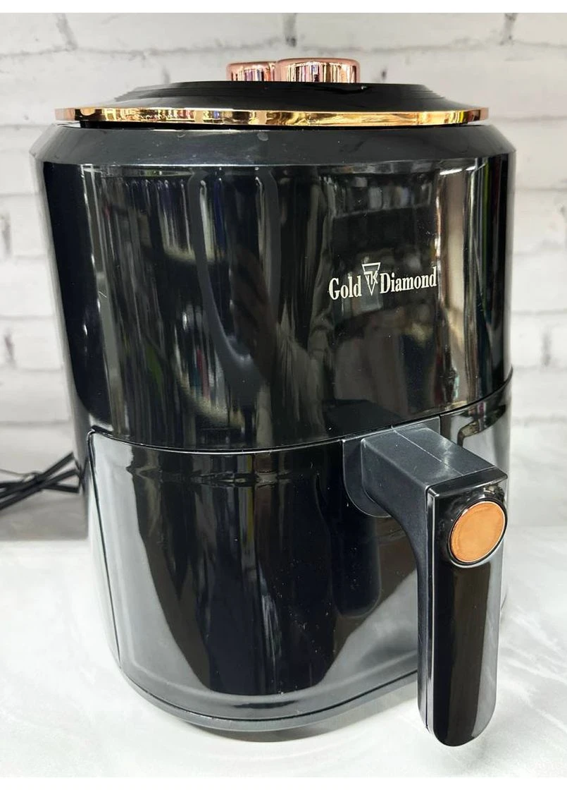 Аерофрітюрниця безмасляна Gold TK 09906 8л 3400 Вт електрична фритюрниця Чорна Diamond (296925482)