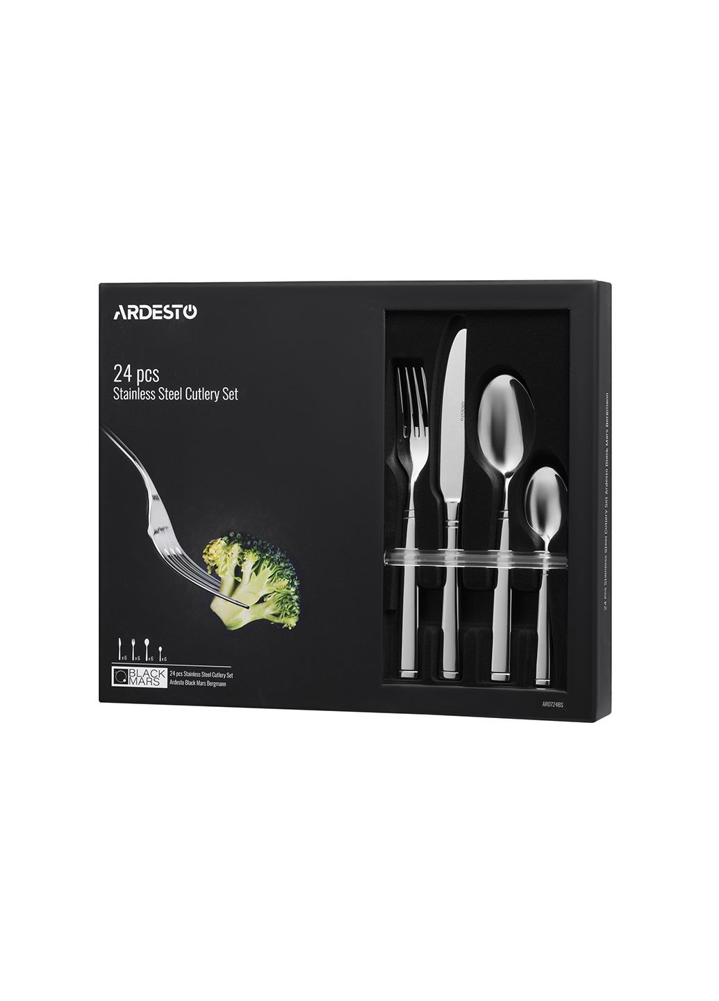 Набір столових приладів 24 предмета Black Mars Bordeaux AR0724BS Ardesto (334880987)