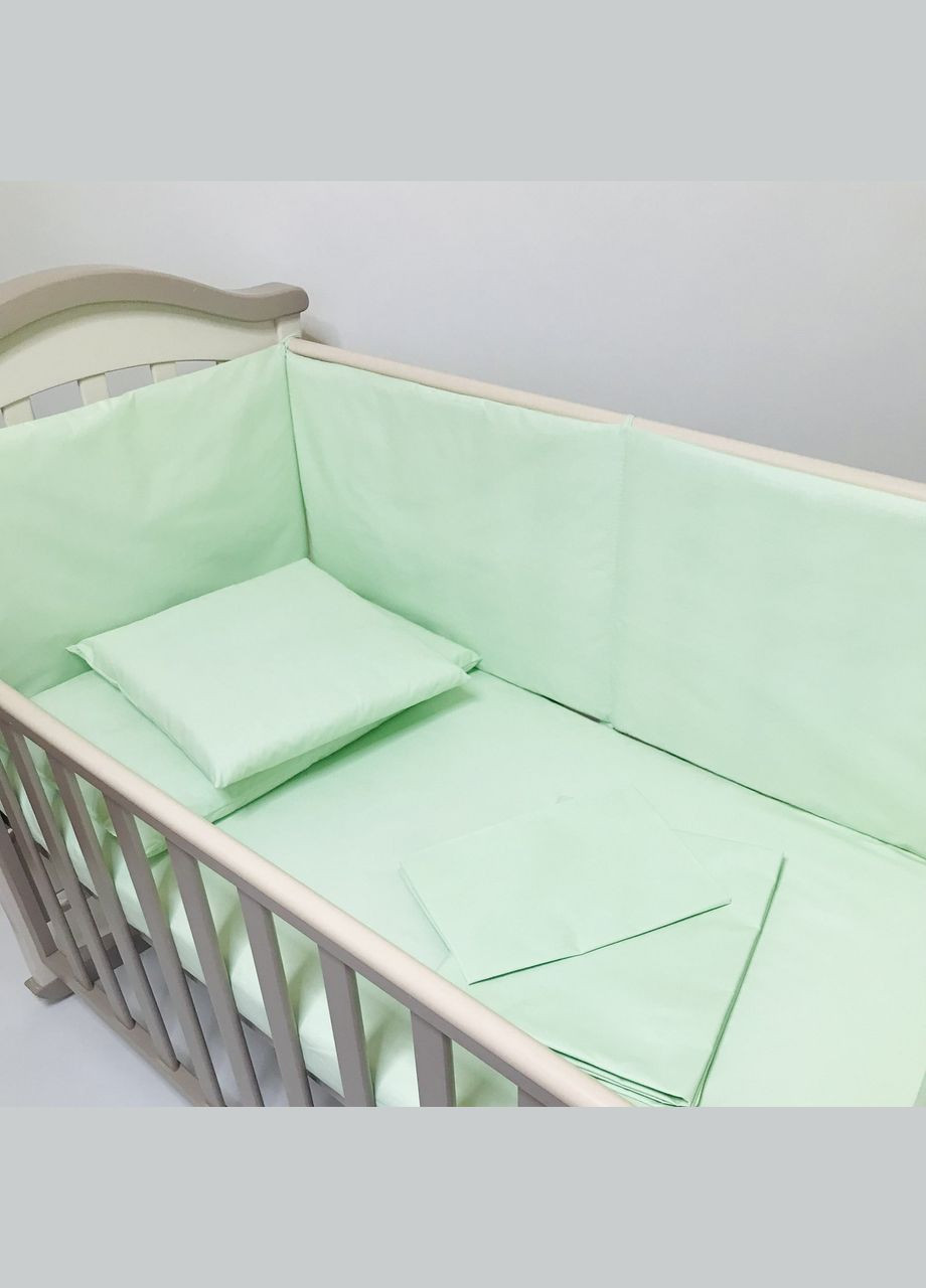 Бортики защита в детскую кровать Салатовые бязь 120x40, 60x40 см Penetka (323210854)