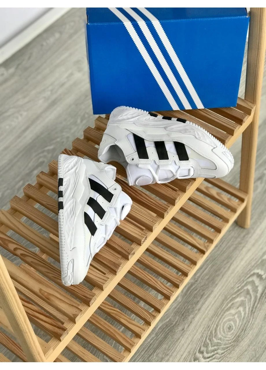 Білі літні кросівки adidas niteball white black адідас найтбол No Brand