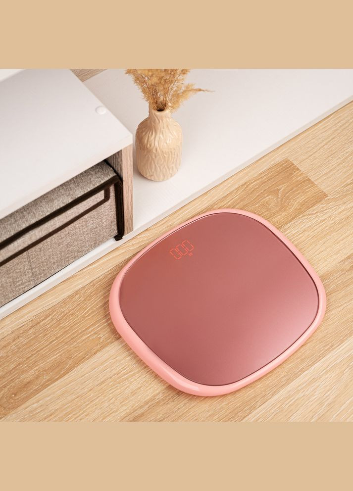 Весы напольные электронные стеклянные стильные современные FS-2901 розовые Losso (322776887)