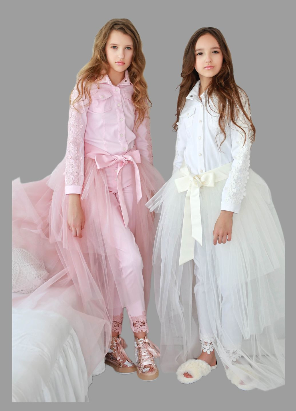 Спідниця фатінова знімна для дівчики біла 100 см Mone (329741673)