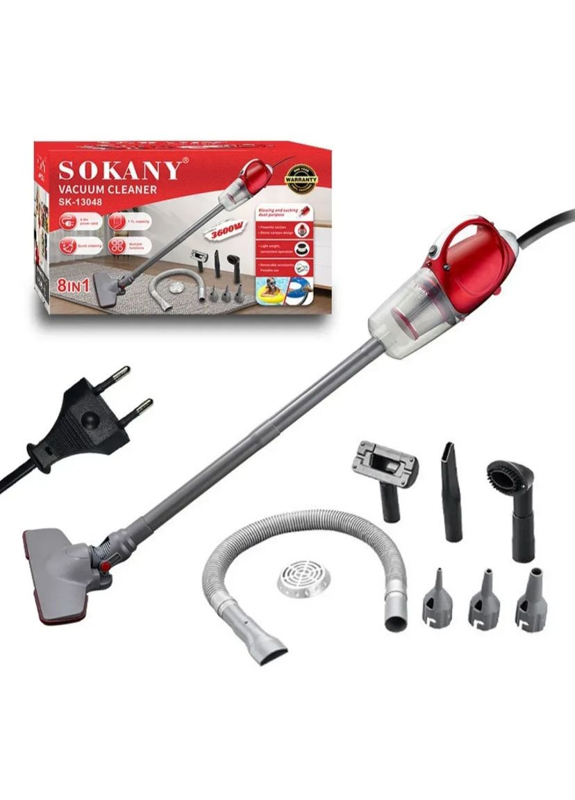 Пылесос ручной проводной с НЕРА-фильтром 3600Вт Sokany SK-13048 Красный No Brand (345701959)