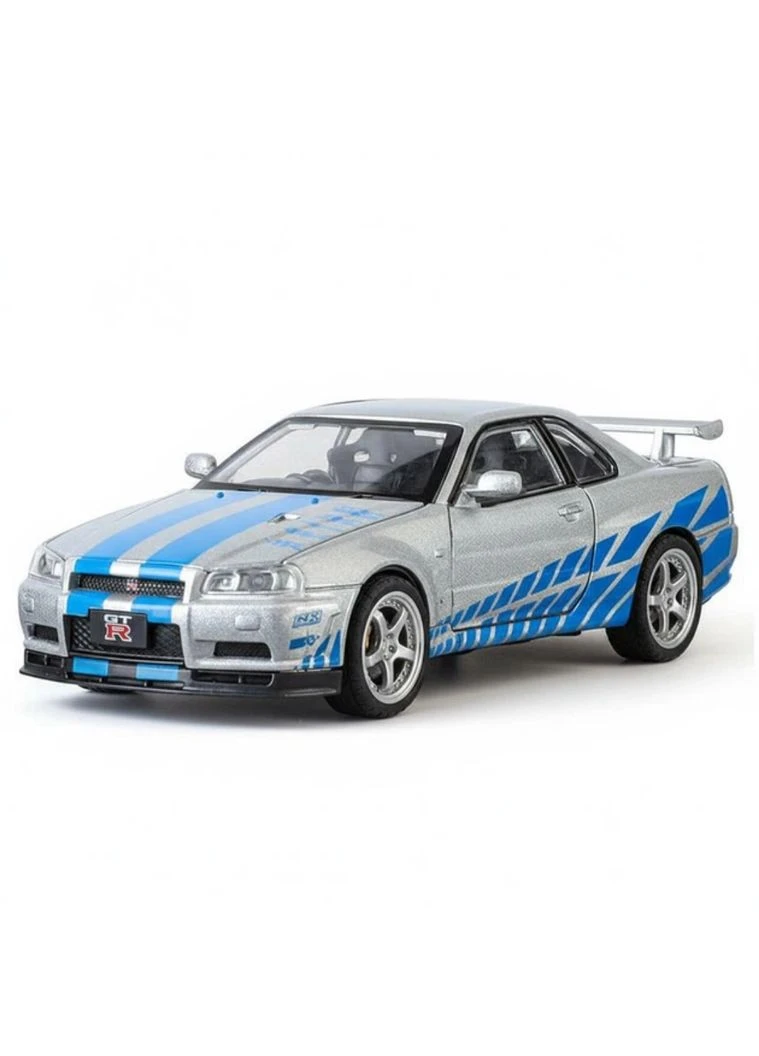 Металева модель Nissan GTR 1:18 Колекційна машинка зі світлом і звуком Інерційна машинка No Brand (393257005)