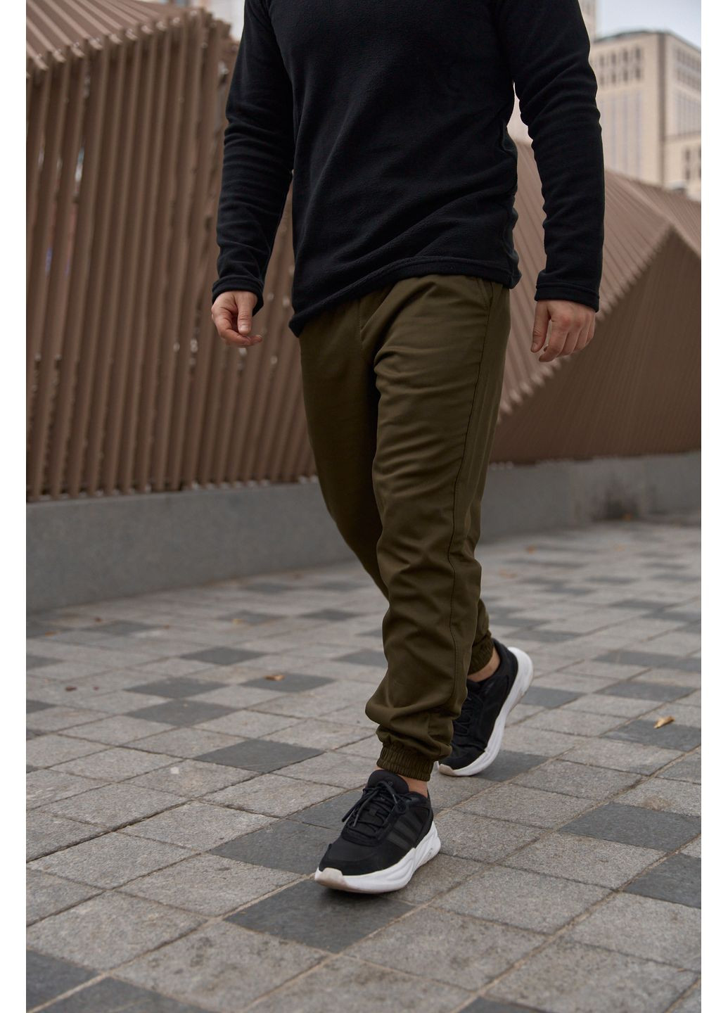 Хаки повседневный, кэжуал демисезонные карго брюки Intruder