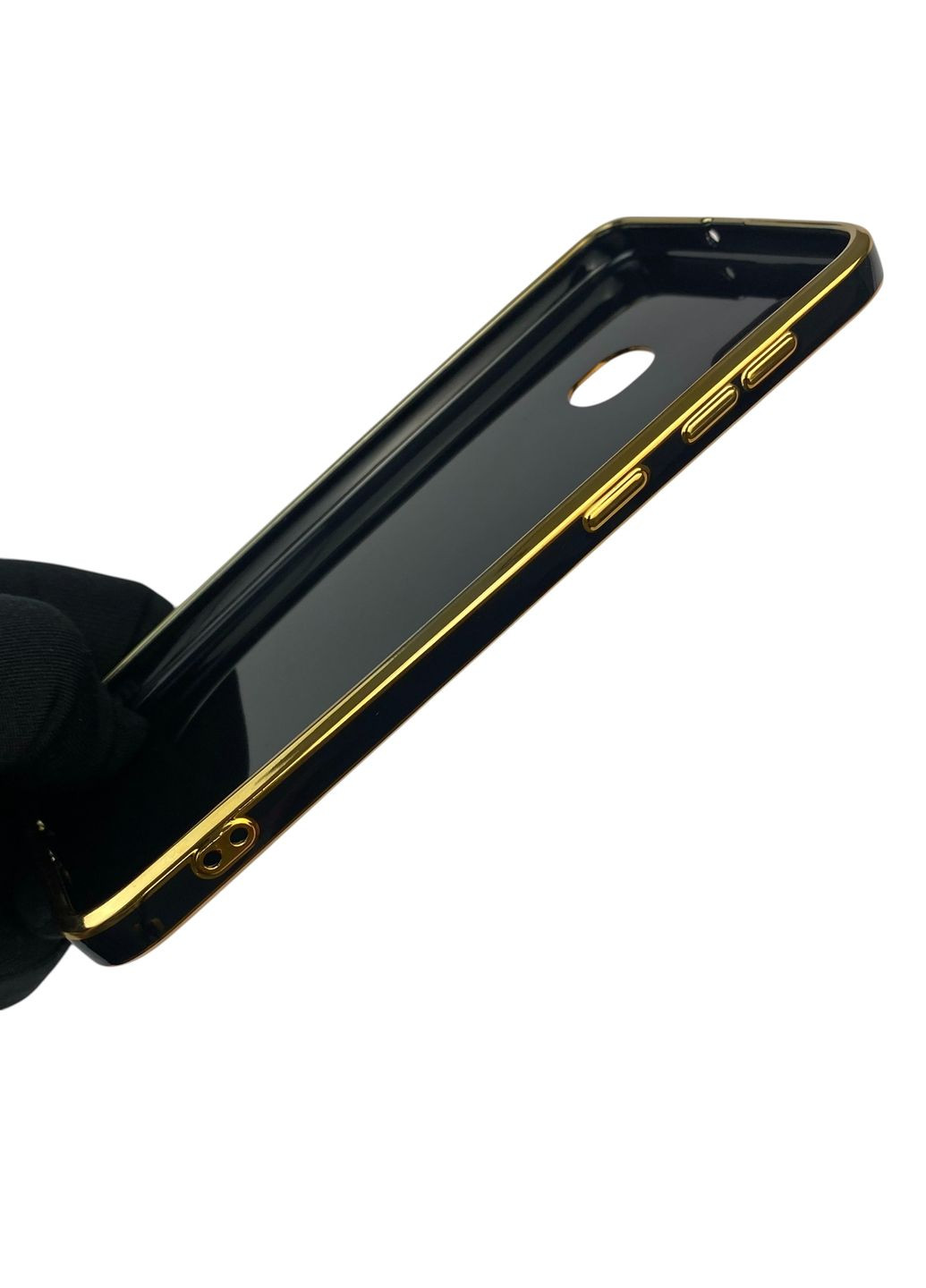 Чехол для Galaxy A20 SM-A205F с кольцом MagSafe с золотой окантовкой на самсунг а20 черный gs1 Samsung (366234971)