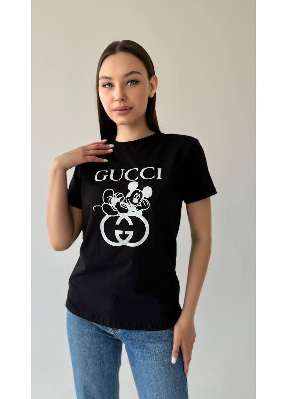 Женская футболка черная No Brand - (368765974)