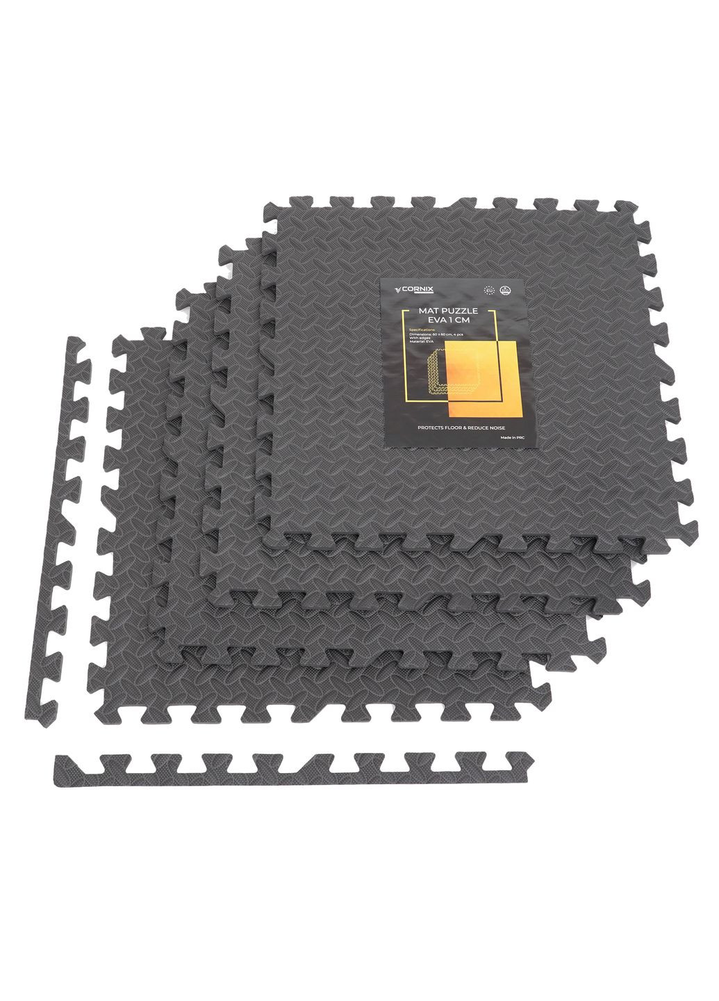 Матпазл (ластівчин хвіст) Mat Puzzle EVA 120 x 120 x 1 cм Black Cornix xr-0072 (275334059)