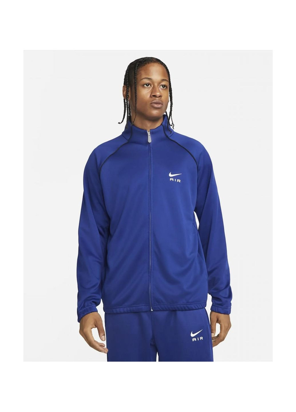 Синя демісезонна бомбер чоловічий air men's poly-knit jacket (dq4221-455) Nike