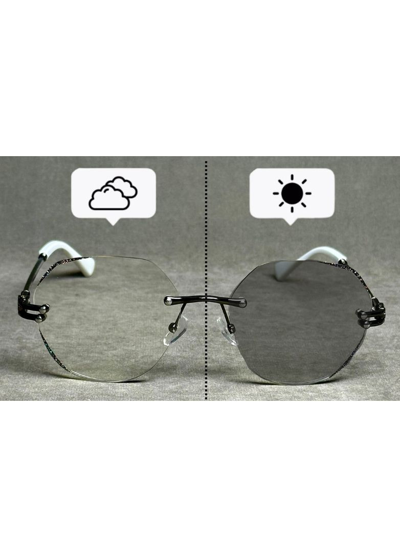 Жіночі окуляри для зору фотохромні – безоправні, форма багатогранник. Код: 3317 C1 Fabia Monti (365831680)